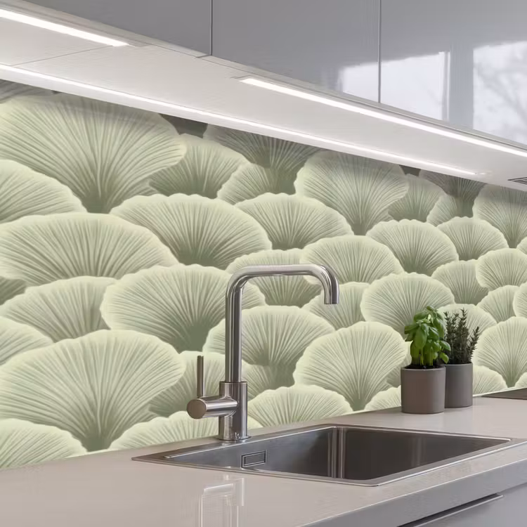 Keuken achterwand - Waaier - Blad - Groen — 2