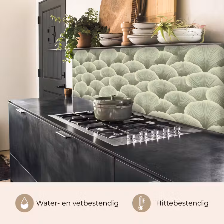 Keuken achterwand - Waaier - Blad - Groen — 5
