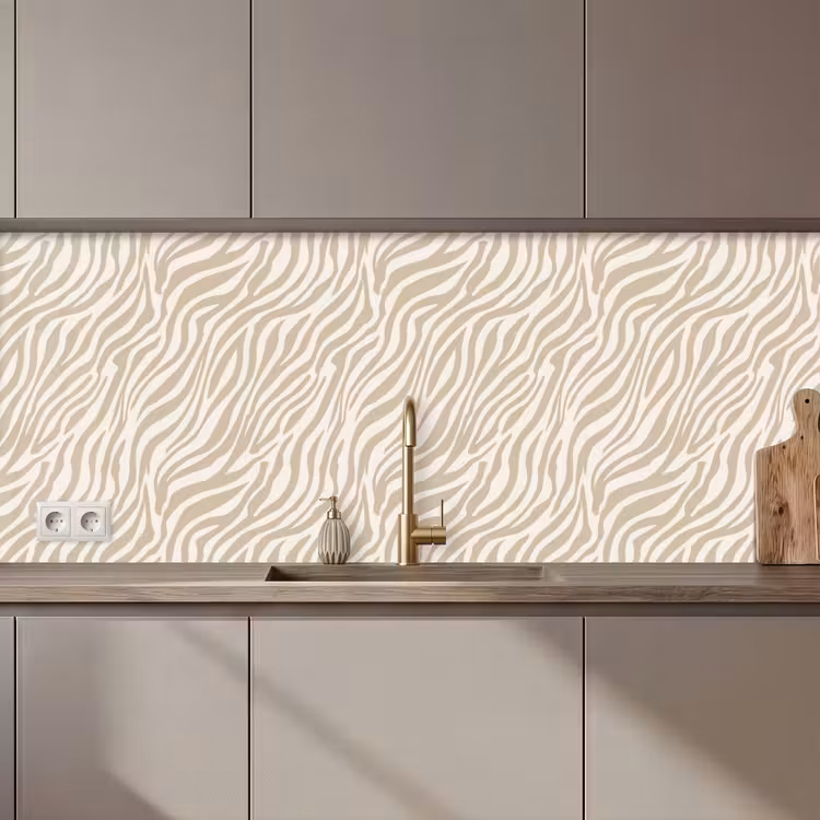 Keuken achterwand - Zebra - Patroon - Beige — 1