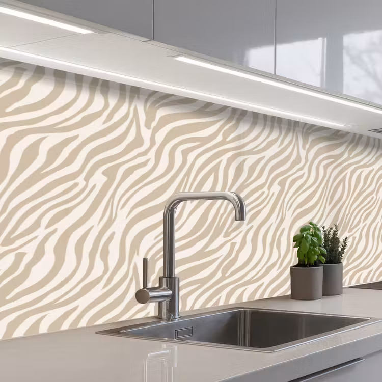 Keuken achterwand - Zebra - Patroon - Beige — 2