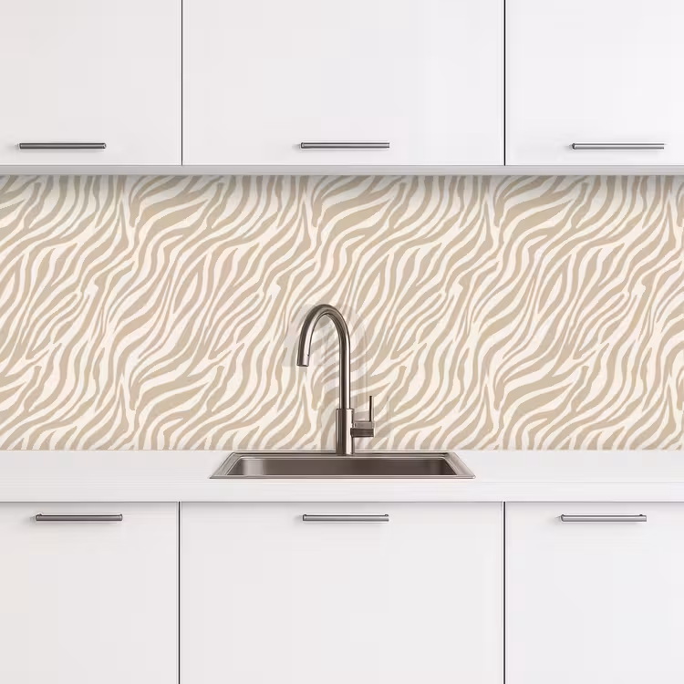 Keuken achterwand - Zebra - Patroon - Beige — 4