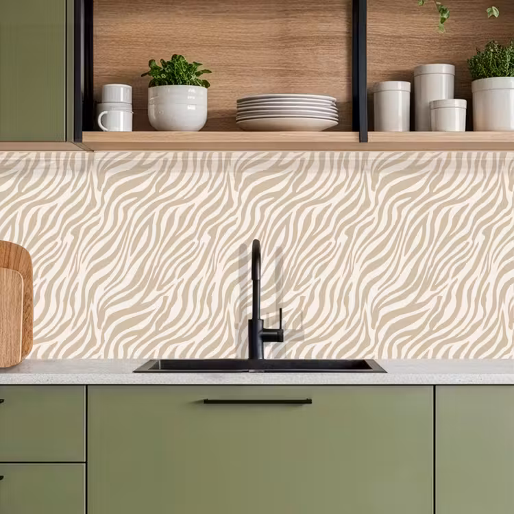 Keuken achterwand - Zebra - Patroon - Beige — 8
