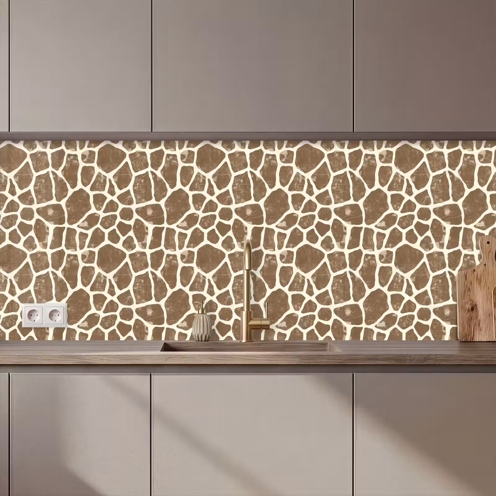 Keuken achterwand - Giraf - Klassiek - Bruin — 1