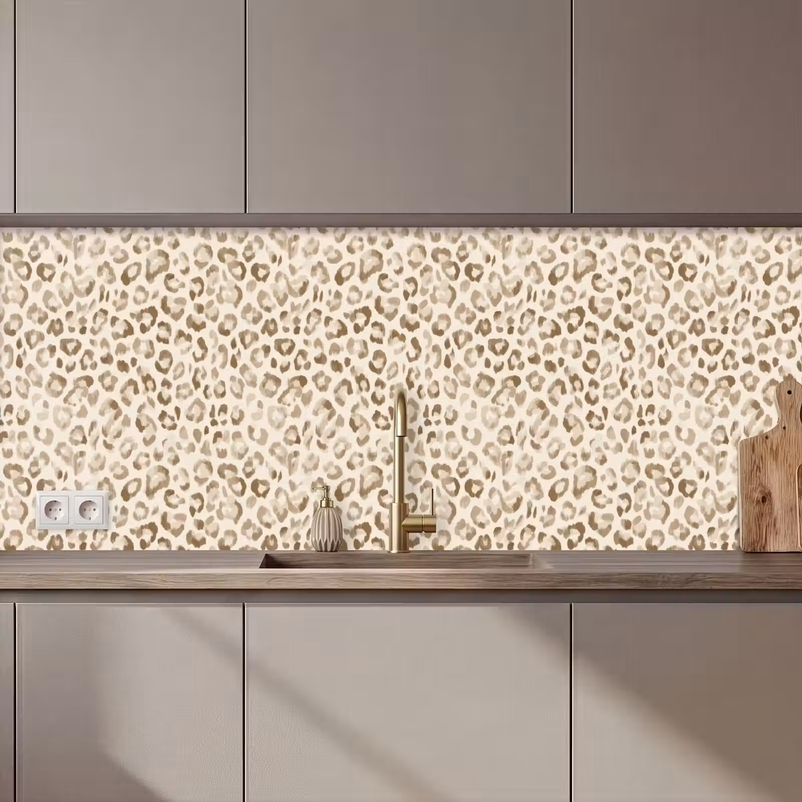 Keuken achterwand - Luipaard - Klassiek - Beige — 1