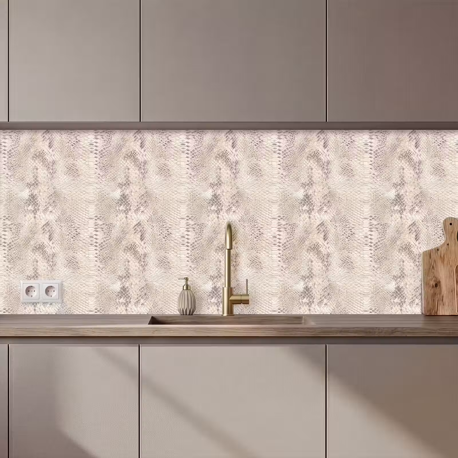 Keuken achterwand - Slang - Patroon - Beige — 1
