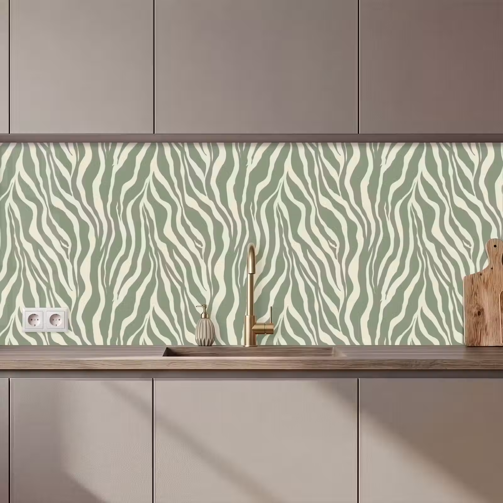 Keuken achterwand - Zebra - Motief - Groen — 1