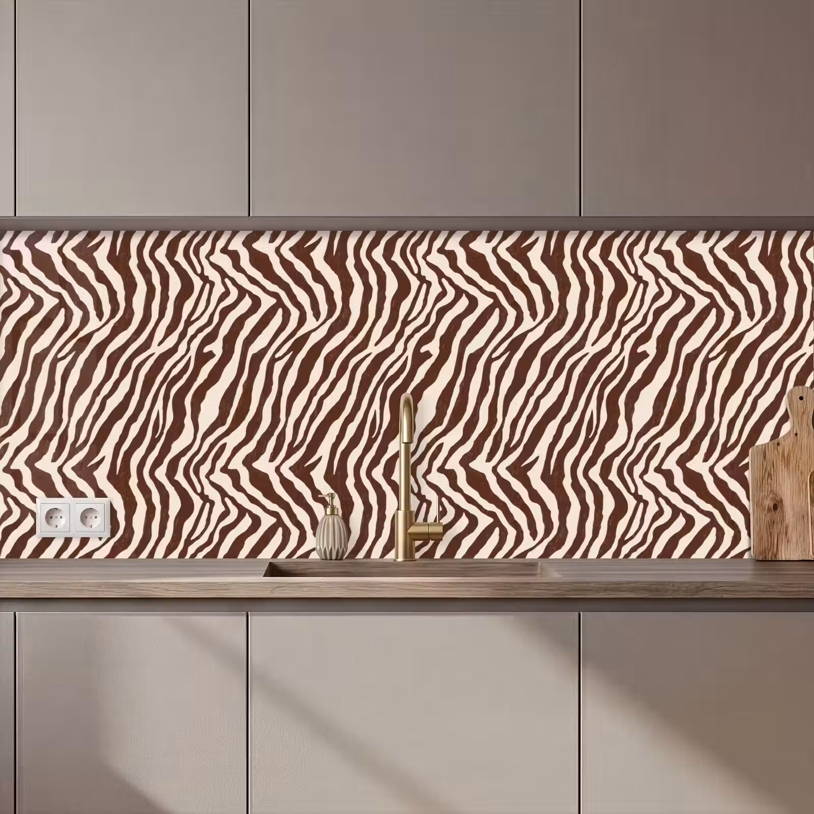 Keuken achterwand - Zebra - Patroon - Zwart - Wit — 1