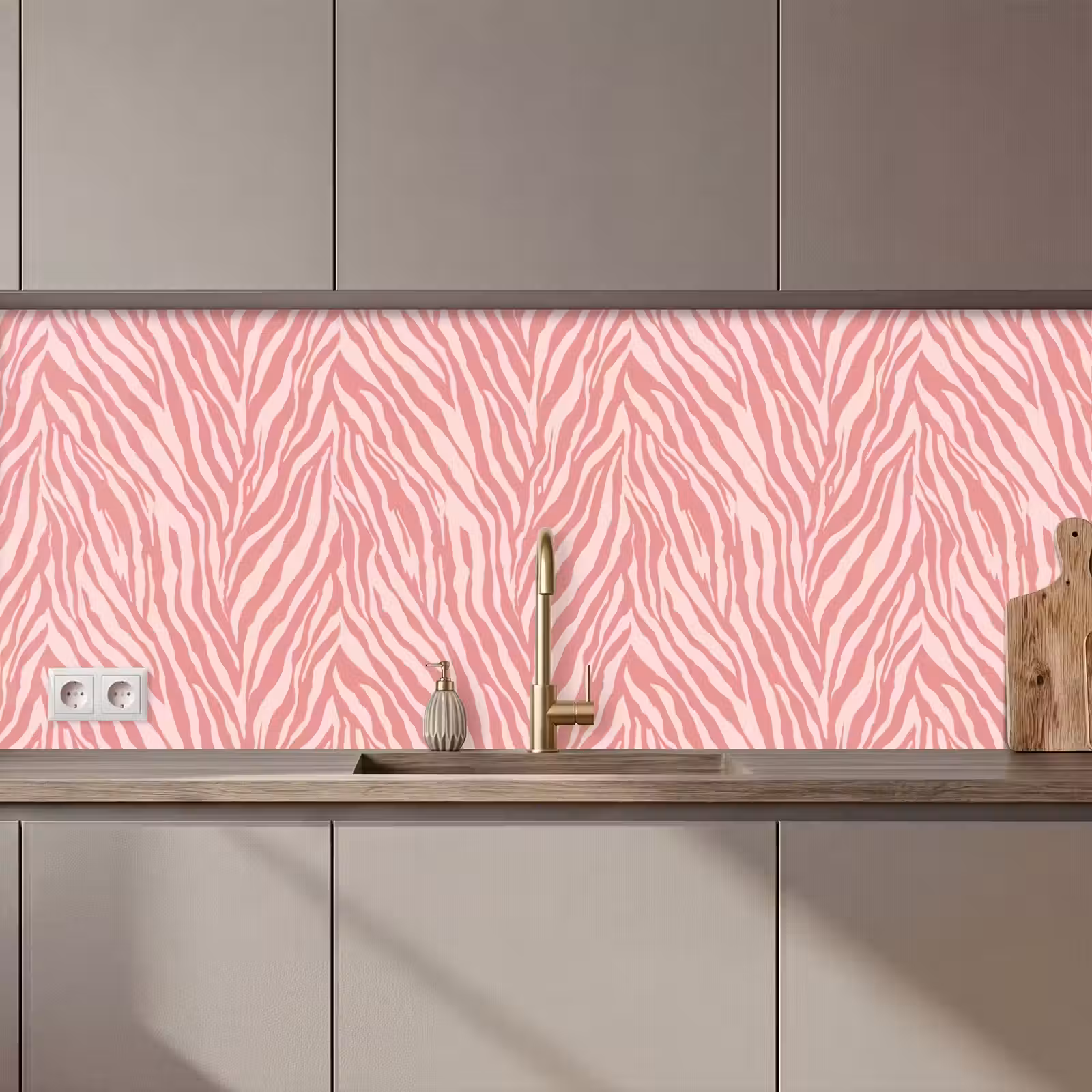Keuken achterwand - Zebra - Print - Roze — 1