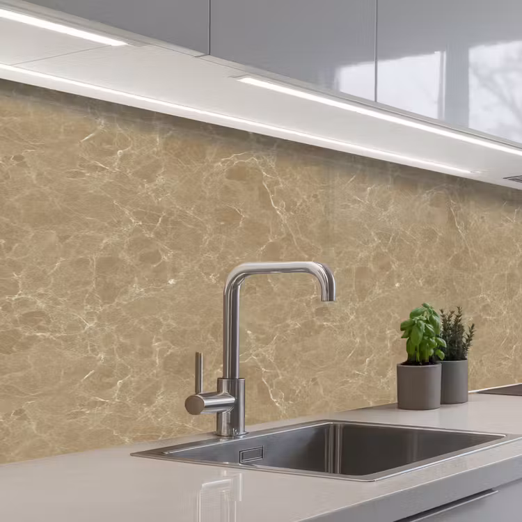 Keuken achterwand - Beige - Marmer - Witte aders — 2