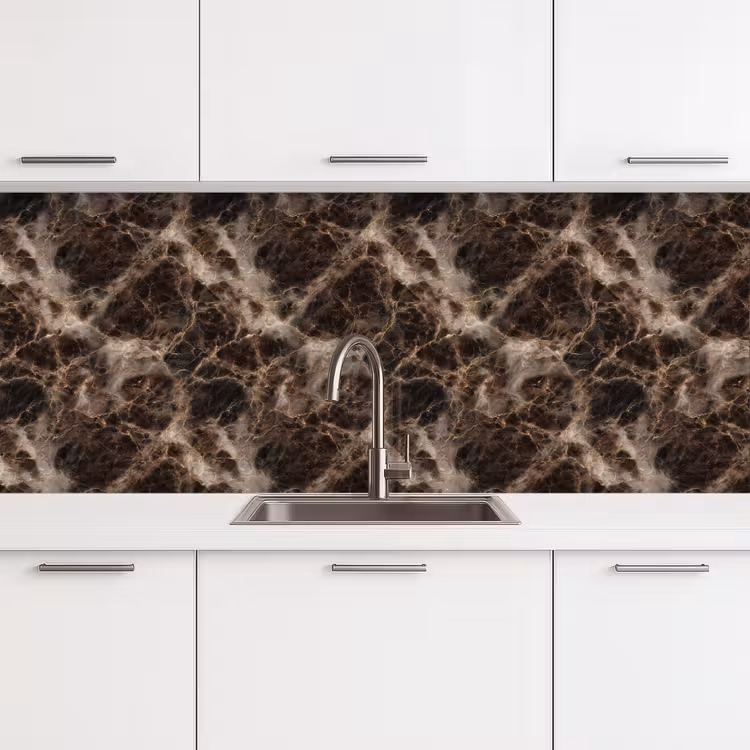 Keuken achterwand - Bruin - Goud - Marmer — 4