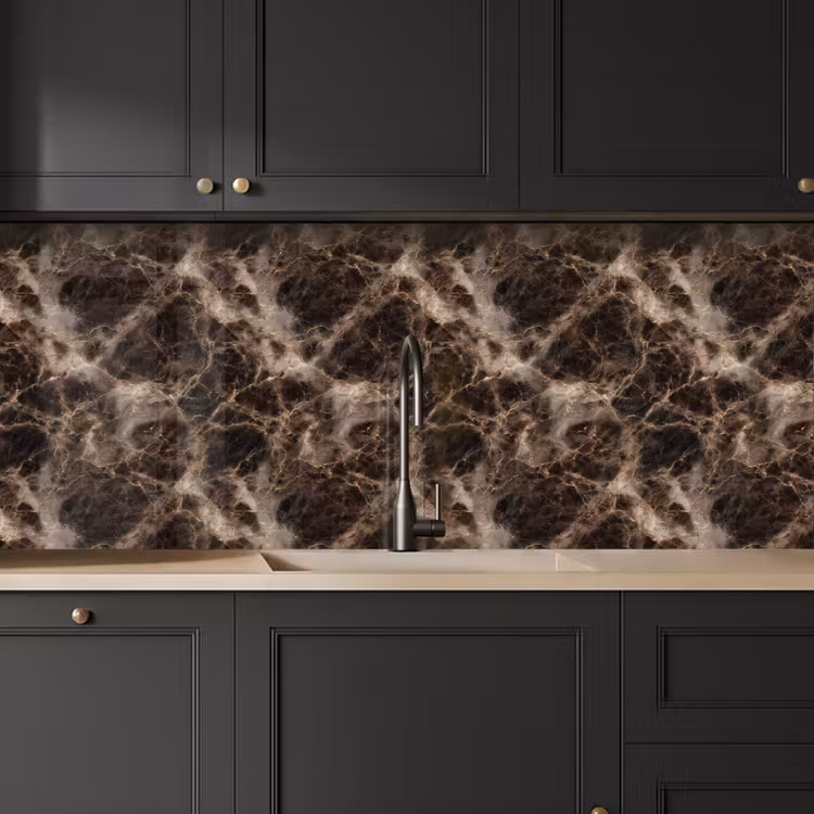 Keuken achterwand - Bruin - Goud - Marmer — 6