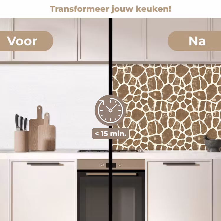 Keuken achterwand - Giraf - Klassiek - Bruin — 3