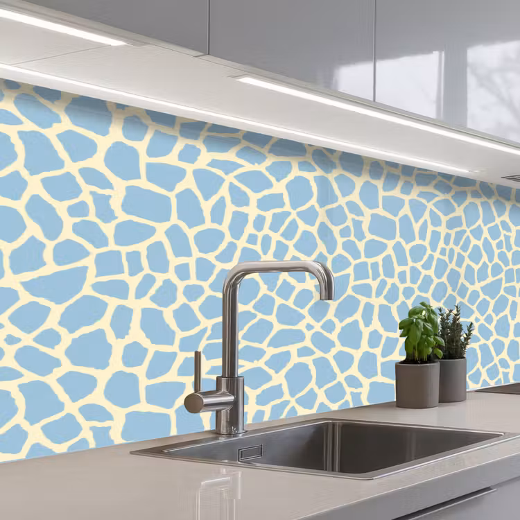 Keuken achterwand - Giraf - Modern - Blauw — 2