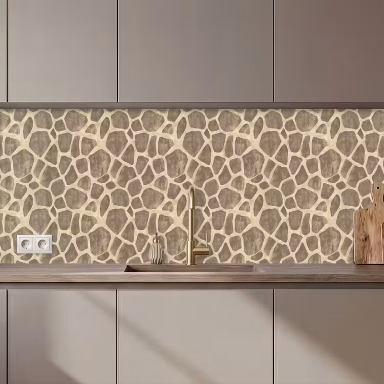 Keuken achterwand - Giraf - Patroon - Beige - Bruin — 1