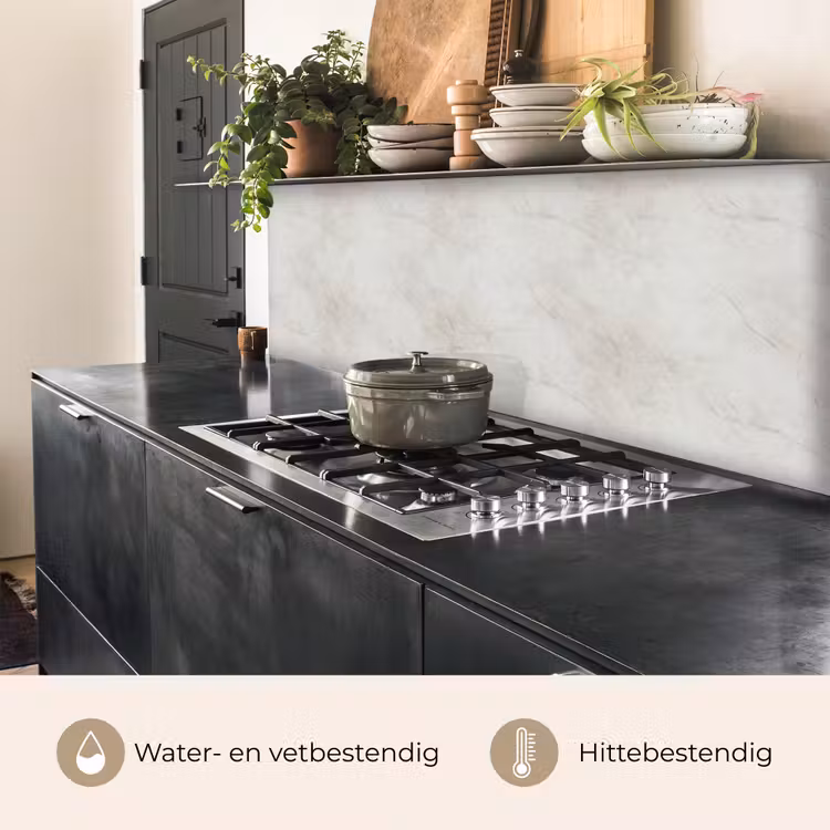 Keuken achterwand - Grijs - Marmer - Aders — 5