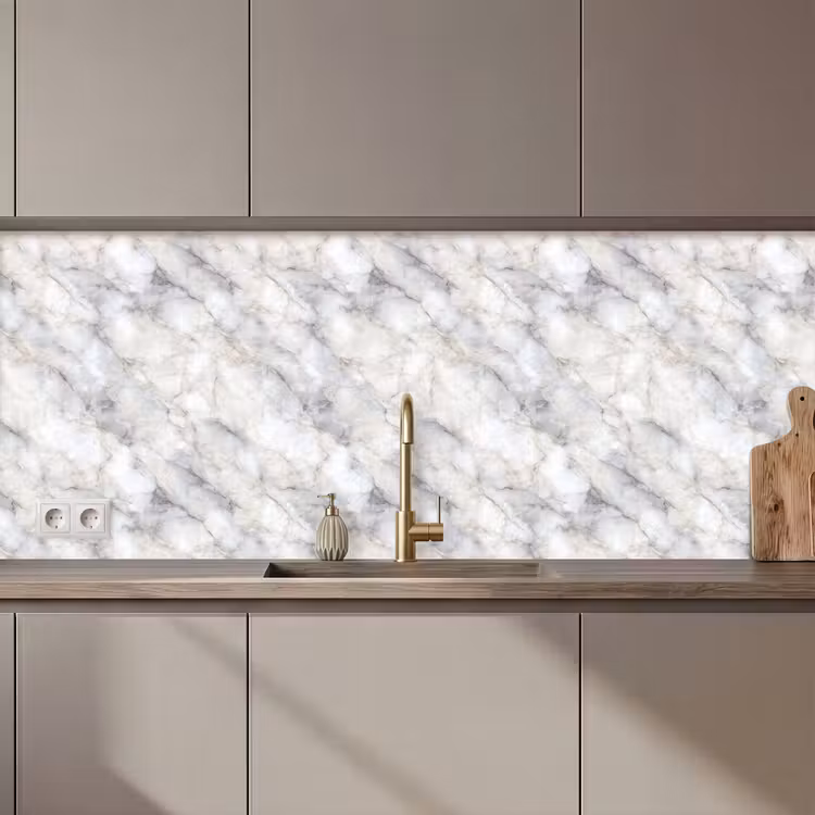 Keuken achterwand - Grijs - Marmer - Gedetailleerd — 1