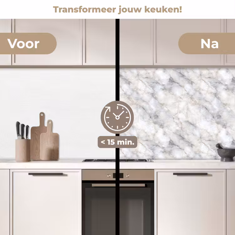 Keuken achterwand - Grijs - Marmer - Gedetailleerd — 3