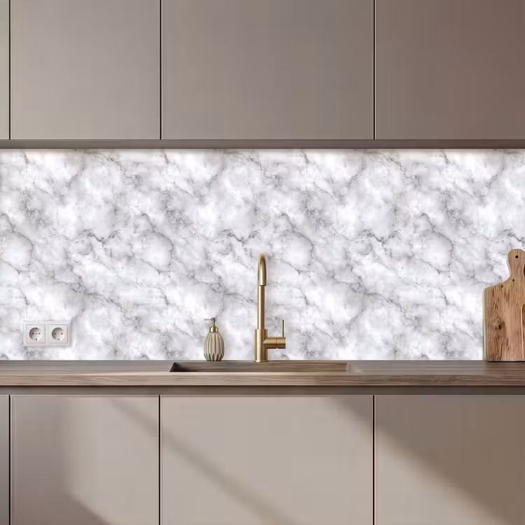 Keuken achterwand - Grijs - Marmer - Klassiek - Aders — 1