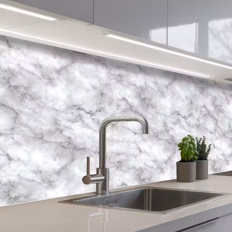 Keuken achterwand - Grijs - Marmer - Klassiek - Aders — 2
