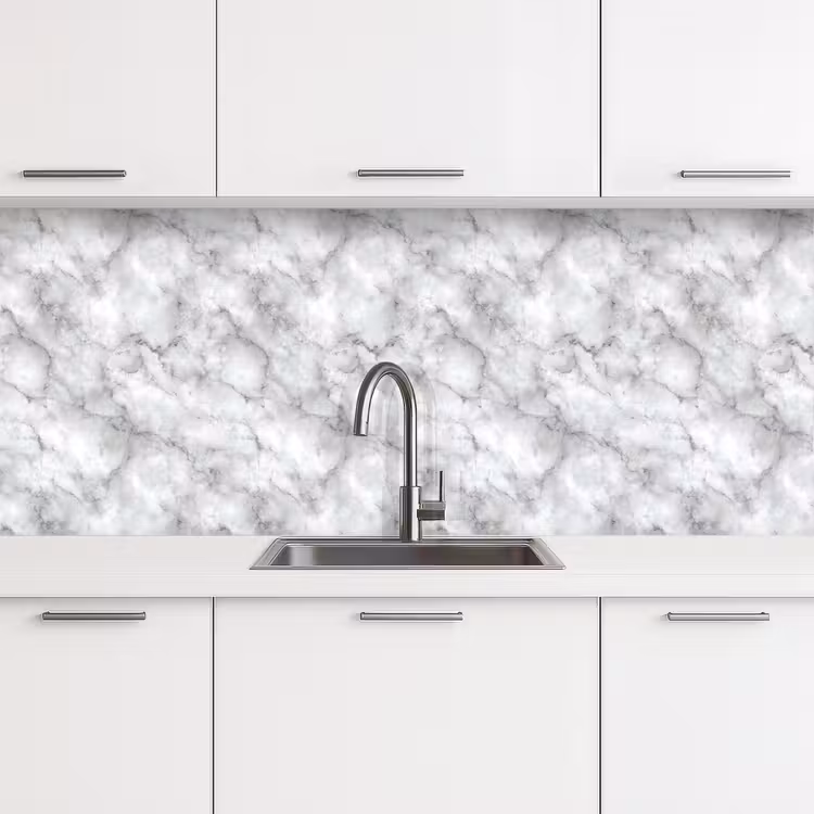 Keuken achterwand - Grijs - Marmer - Klassiek - Aders — 4