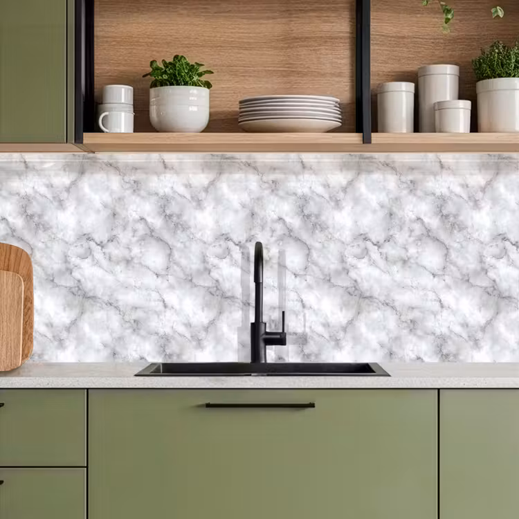 Keuken achterwand - Grijs - Marmer - Klassiek - Aders — 8