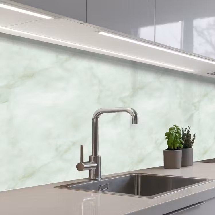 Keuken achterwand - Groen - Marmer - Vloeiende aders — 2