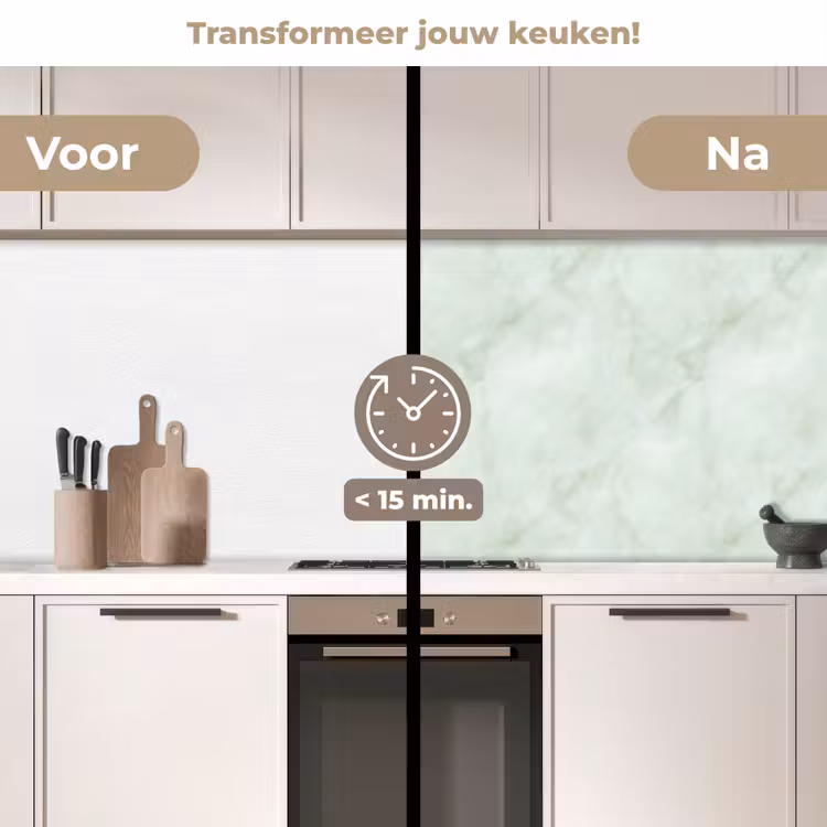Keuken achterwand - Groen - Marmer - Vloeiende aders — 3