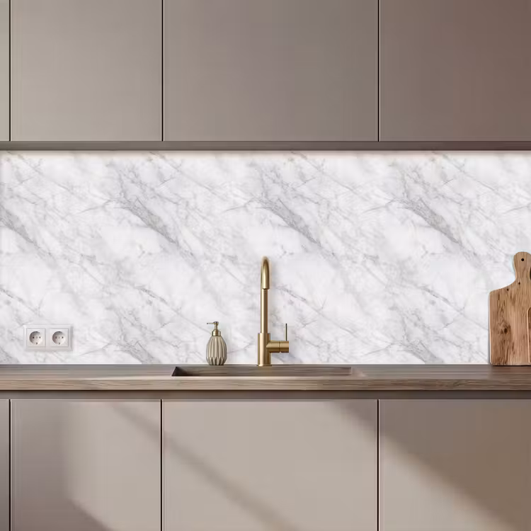 Keuken achterwand - Klassiek - Marmer - Grijs — 1