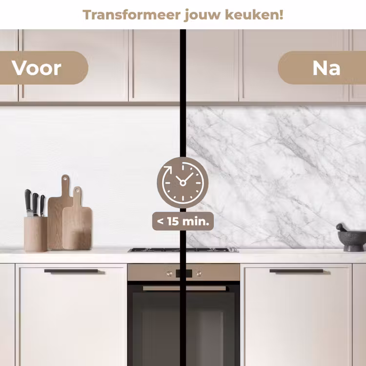 Keuken achterwand - Klassiek - Marmer - Grijs — 3