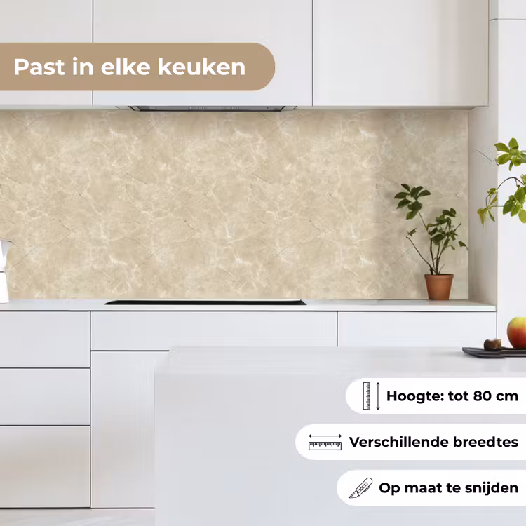 Keuken achterwand - Lichtbeige - Marmer - Diffusie adering — 7