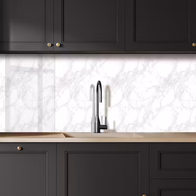 Keuken achterwand - Minimalistisch - Wit - Grijze aders — 6