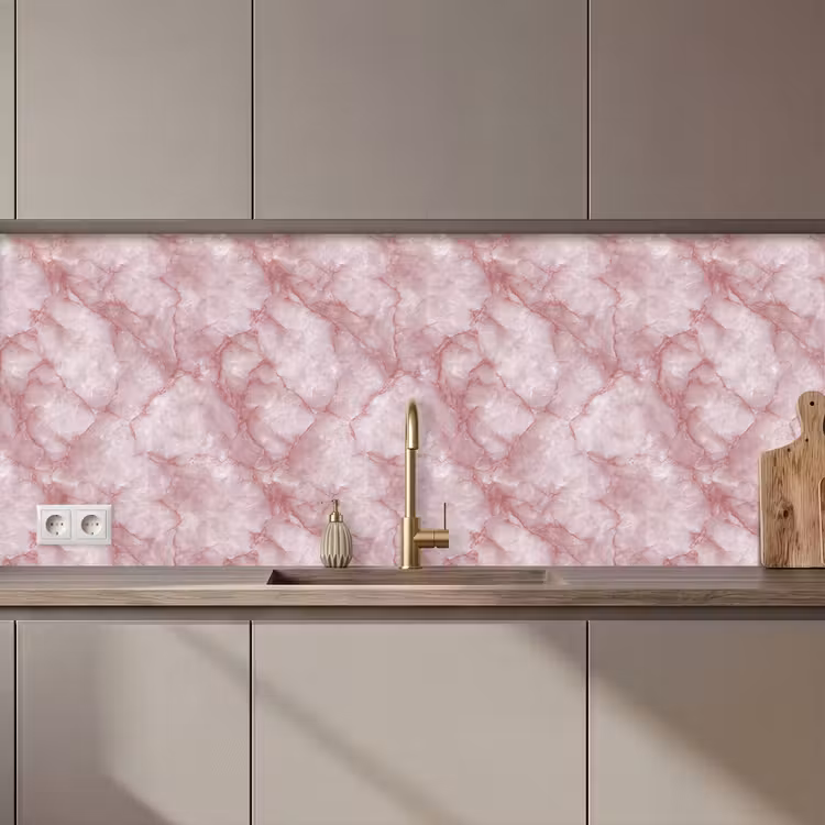 Keuken achterwand - Roze - Kwartsmarmer - Aders — 1