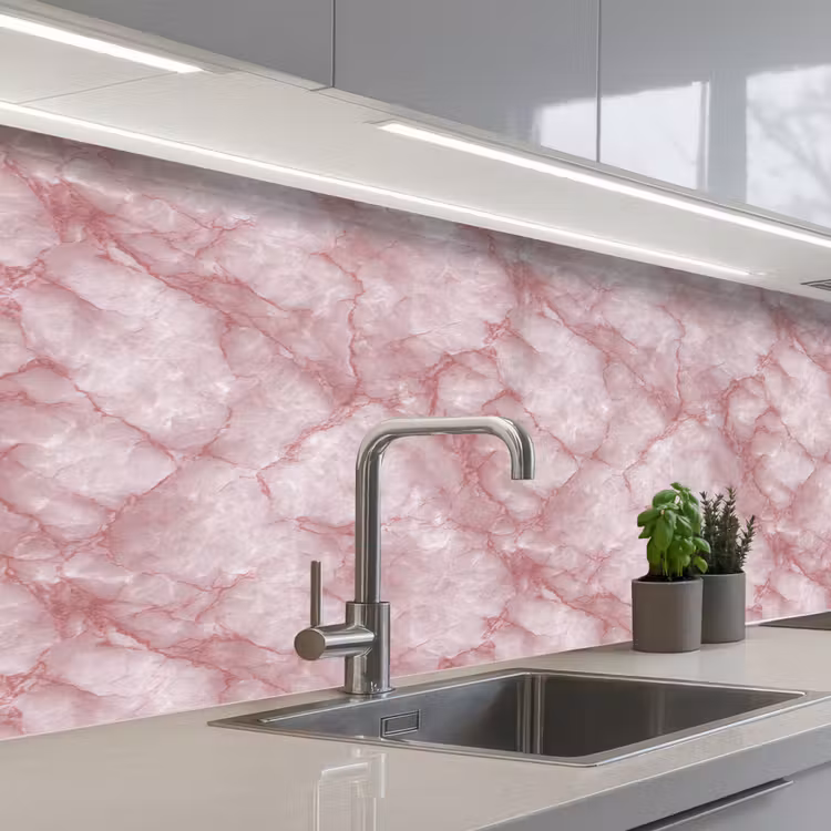 Keuken achterwand - Roze - Kwartsmarmer - Aders — 2