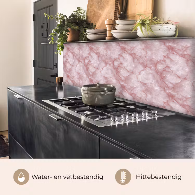 Keuken achterwand - Roze - Kwartsmarmer - Aders — 5