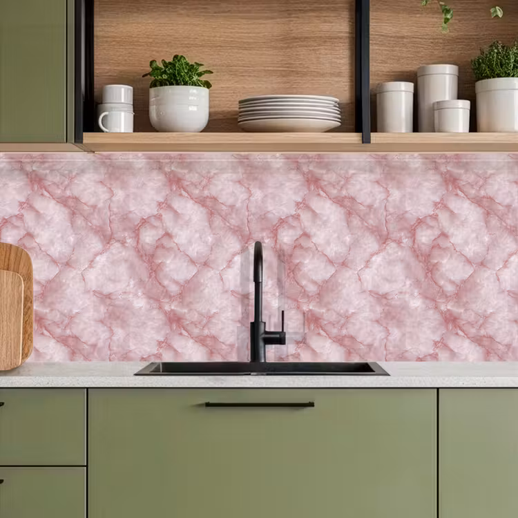 Keuken achterwand - Roze - Kwartsmarmer - Aders — 8