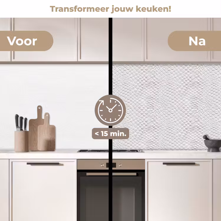 Keuken achterwand - Slang - Patroon - Wit — 3