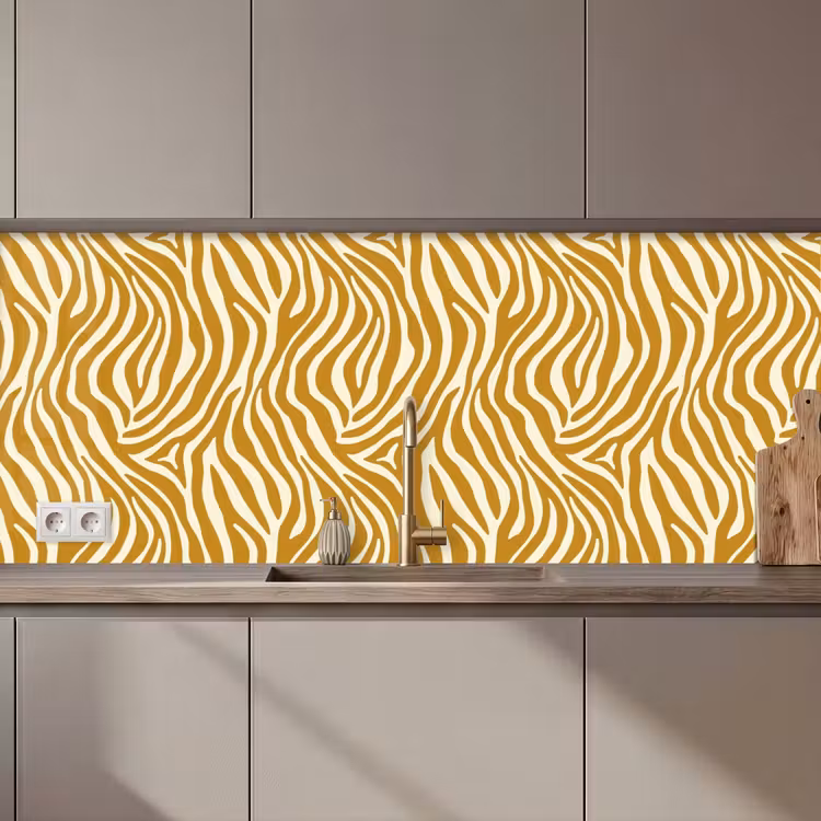 Keuken achterwand - Zebra - Klassiek - Oker - Geel — 1