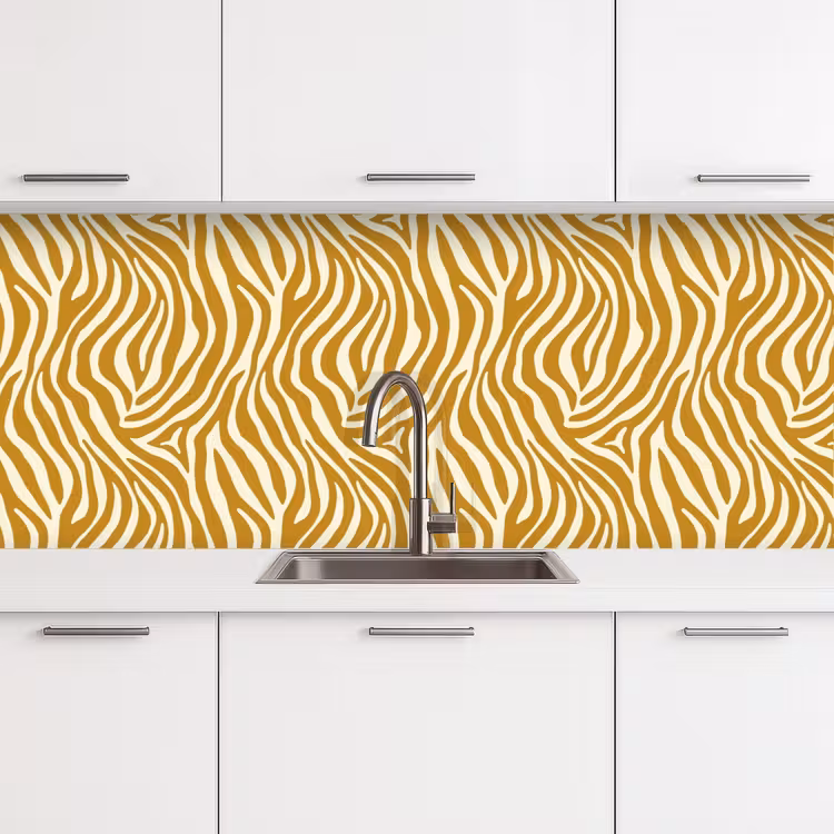 Keuken achterwand - Zebra - Klassiek - Oker - Geel — 4