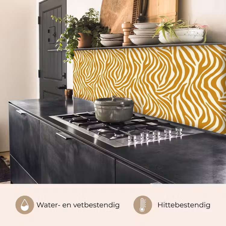 Keuken achterwand - Zebra - Klassiek - Oker - Geel — 5
