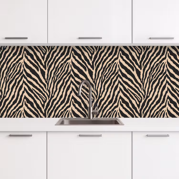 Keuken achterwand - Zebra - Klassiek - Zwart — 4