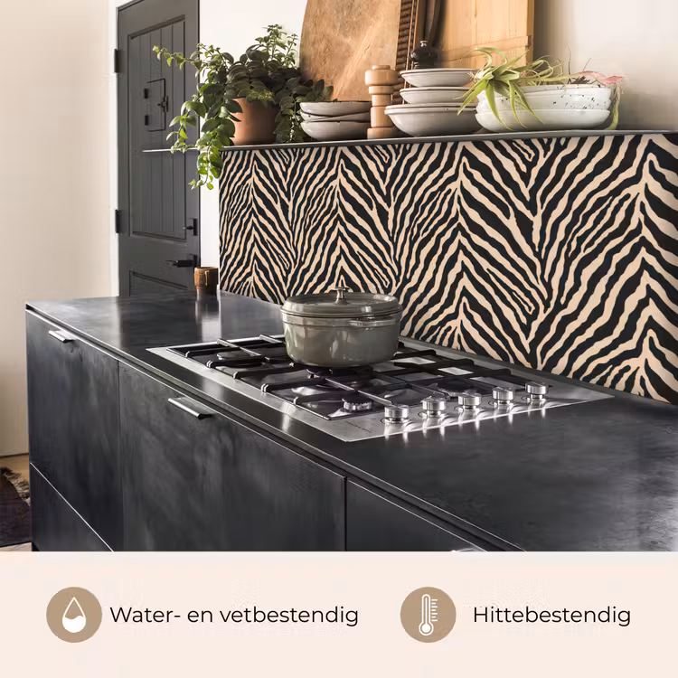 Keuken achterwand - Zebra - Klassiek - Zwart — 5