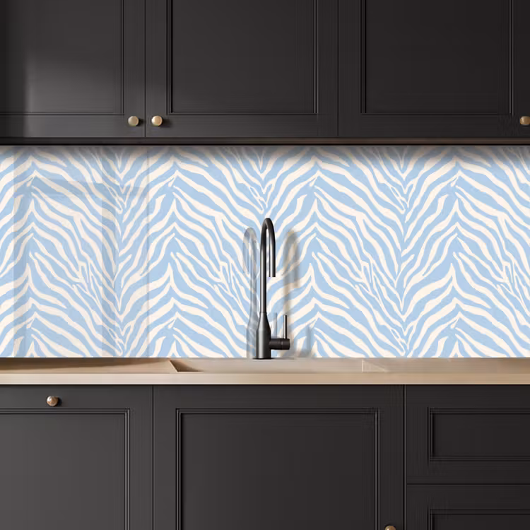 Keuken achterwand - Zebra - Motief - Blauw - Wit — 6