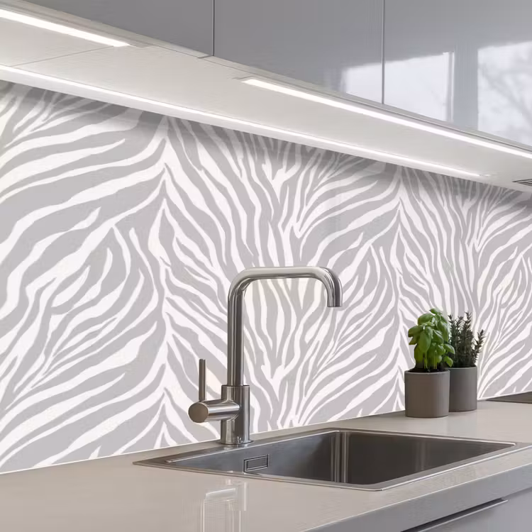 Keuken achterwand - Zebra - Motief - Grijs — 2