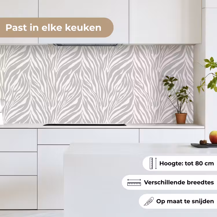 Keuken achterwand - Zebra - Motief - Grijs — 7