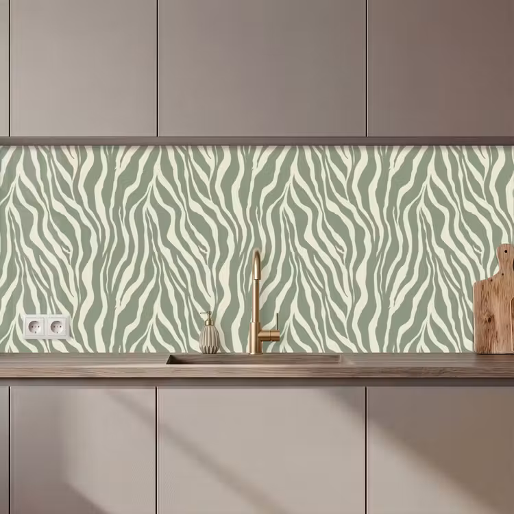 Keuken achterwand - Zebra - Motief - Groen — 1