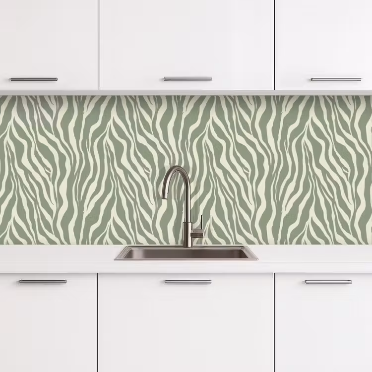 Keuken achterwand - Zebra - Motief - Groen — 4