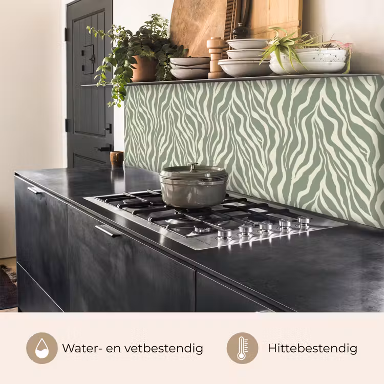 Keuken achterwand - Zebra - Motief - Groen — 5