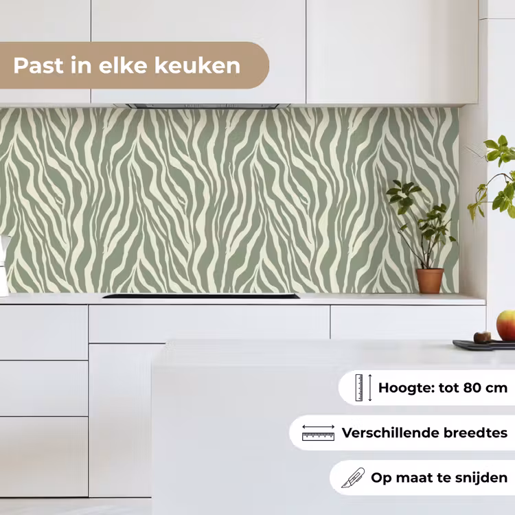 Keuken achterwand - Zebra - Motief - Groen — 7