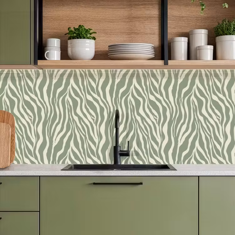 Keuken achterwand - Zebra - Motief - Groen — 8