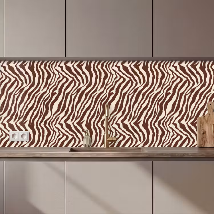 Keuken achterwand - Zebra - Patroon - Zwart - Wit — 1
